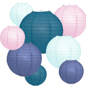 Lampion Set - Papier - Duck Egg & Blush - 40-teilig