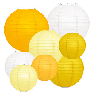 Lampion Set - Papier - Gelb - 40-teilig