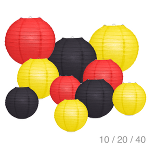 Lampionenpaket SCHWARZ, GELB und ROT - Papierlampions Lampionenpaket SCHWARZ, GELB und ROT - Papierlampions