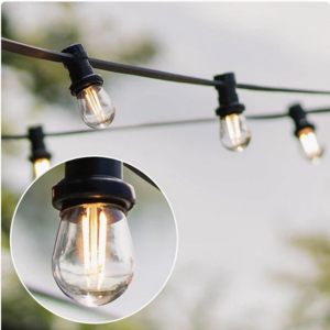 Lichterkette 50 Meter mit LED-Lampen mit doppeltem Filament